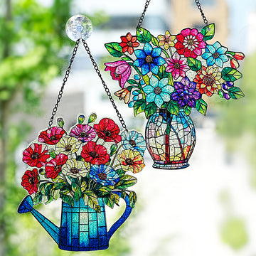 Flower Stained Glass Suncatcher