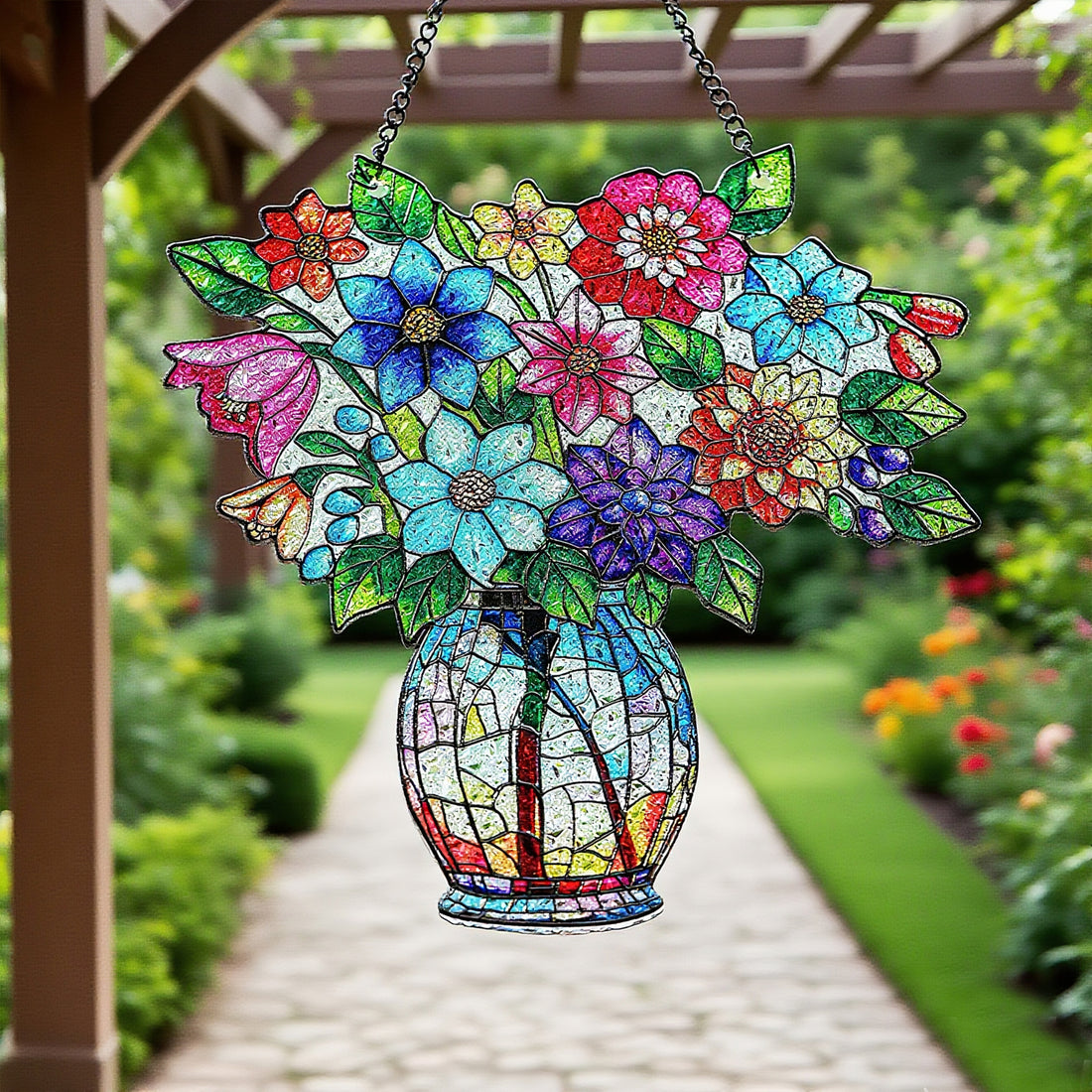 Flower Stained Glass Suncatcher