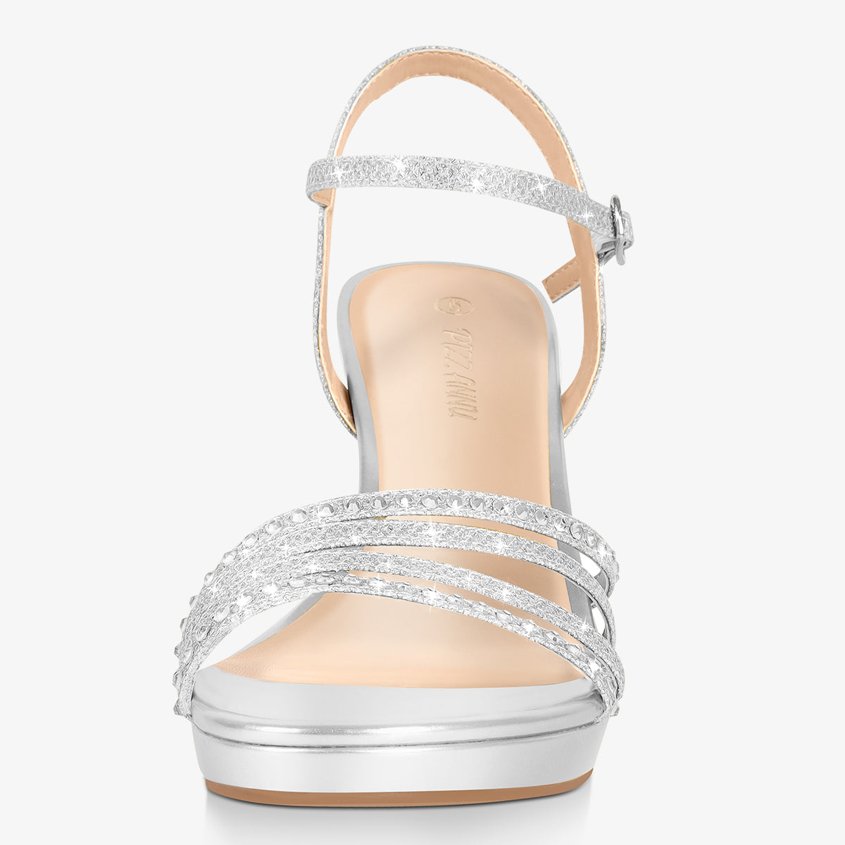 Sparkly Silver/Pink/Black Platform Heel Sandals