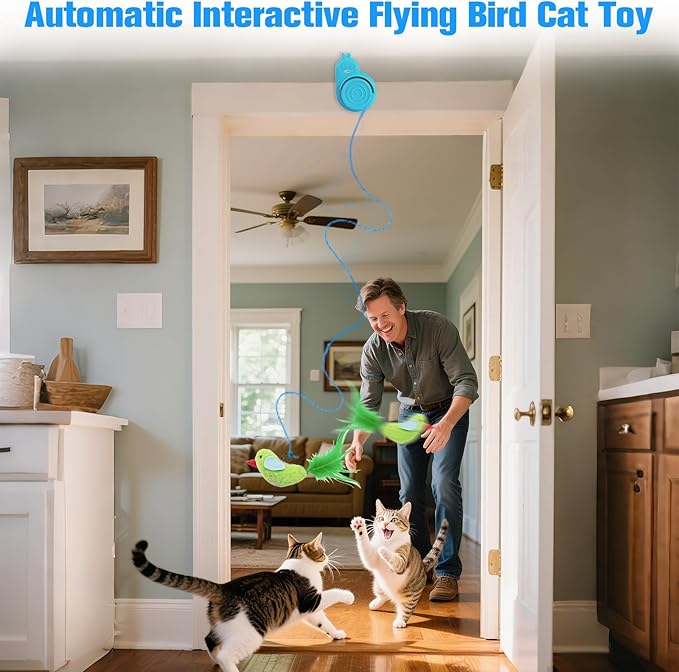 Cats Automatic Electric Flying Bird Feather Cat Toy