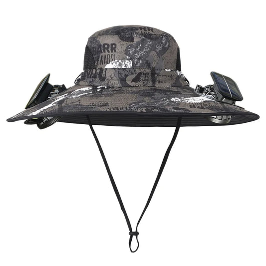 Solar-Powered Fan Cap – FishermanHat Perfect for Travel