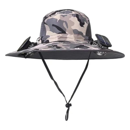 Solar-Powered Fan Cap – FishermanHat Perfect for Travel