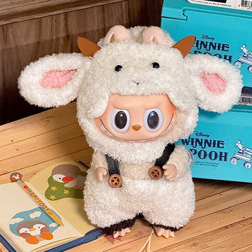 Handmade DIY Labubu I II Idol Dolls Clothes-Sheepskin Coat Clothing Set