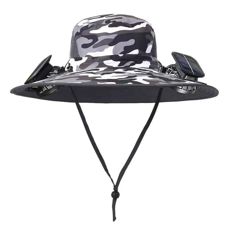Solar-Powered Fan Cap – FishermanHat Perfect for Travel