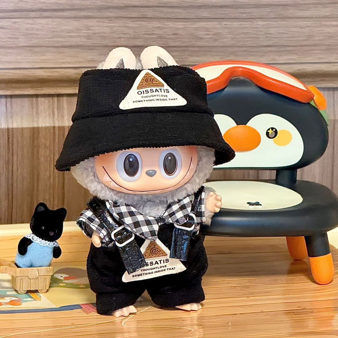 Handmade DIY Labubu I II Idol Dolls Clothes-Sheepskin Coat Clothing Set
