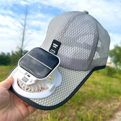 Solar Powered Fan Hat,Fan Hat to Keep Cool-Breathable Sunscreen Hat, Solar Powered/Charging Fan Hat