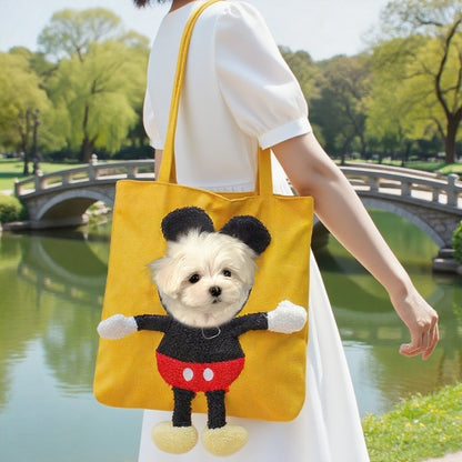 Pet Canvas Travel Bag & Shoulder Outdoor Carrier Bag