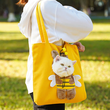 Pet Canvas Travel Bag & Shoulder Outdoor Carrier Bag