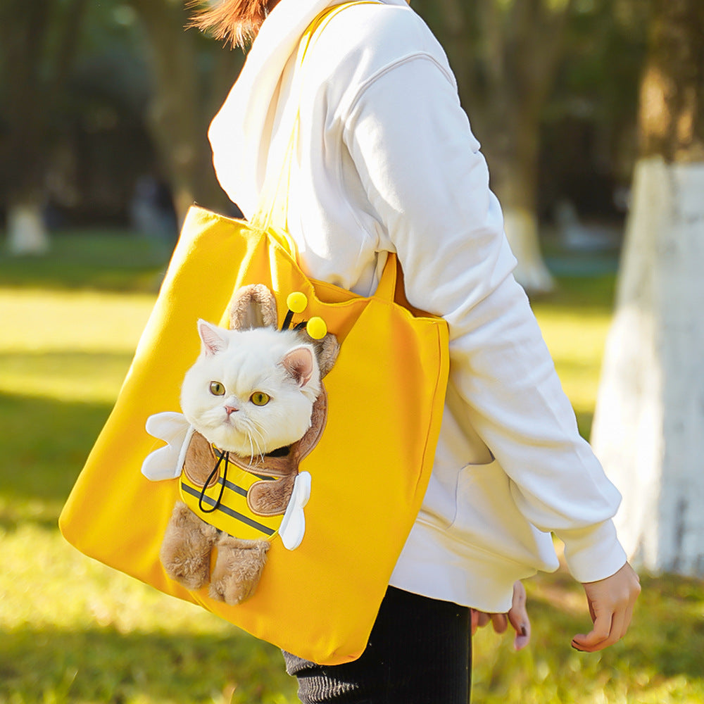 Pet Canvas Travel Bag & Shoulder Outdoor Carrier Bag