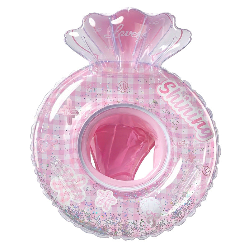 Baby Inflatable Swim Ring with Sun Shade, Cute Shell Kids Float for Pool Beach Summer Water Toys
