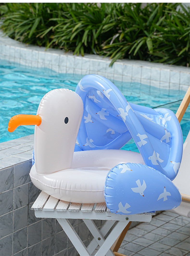 Giant Inflatable Duck Pool Float with Backrest - White Swan Pool Lounger