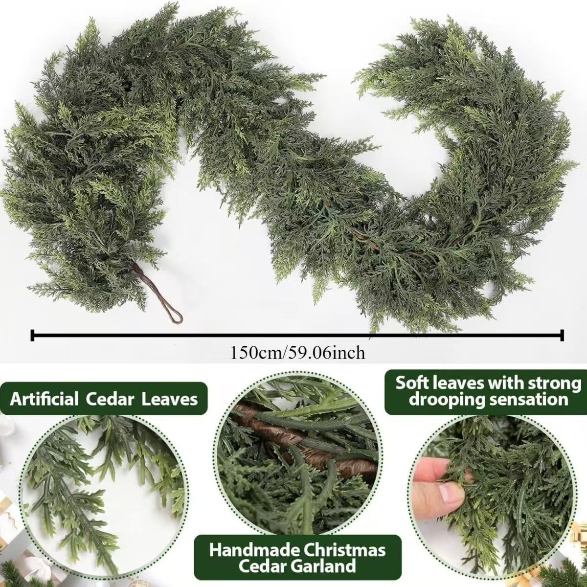 Christmas Thick Leaf Artificial Greenery Garland