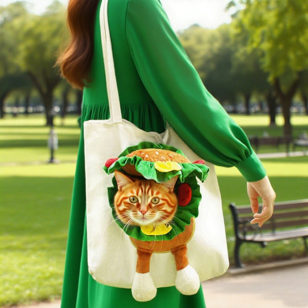Pet Canvas Travel Bag & Shoulder Outdoor Carrier Bag