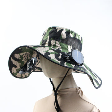 Solar Fan Fishing Hat with 2 Solar Fan-Sunscreen Sun Hat
