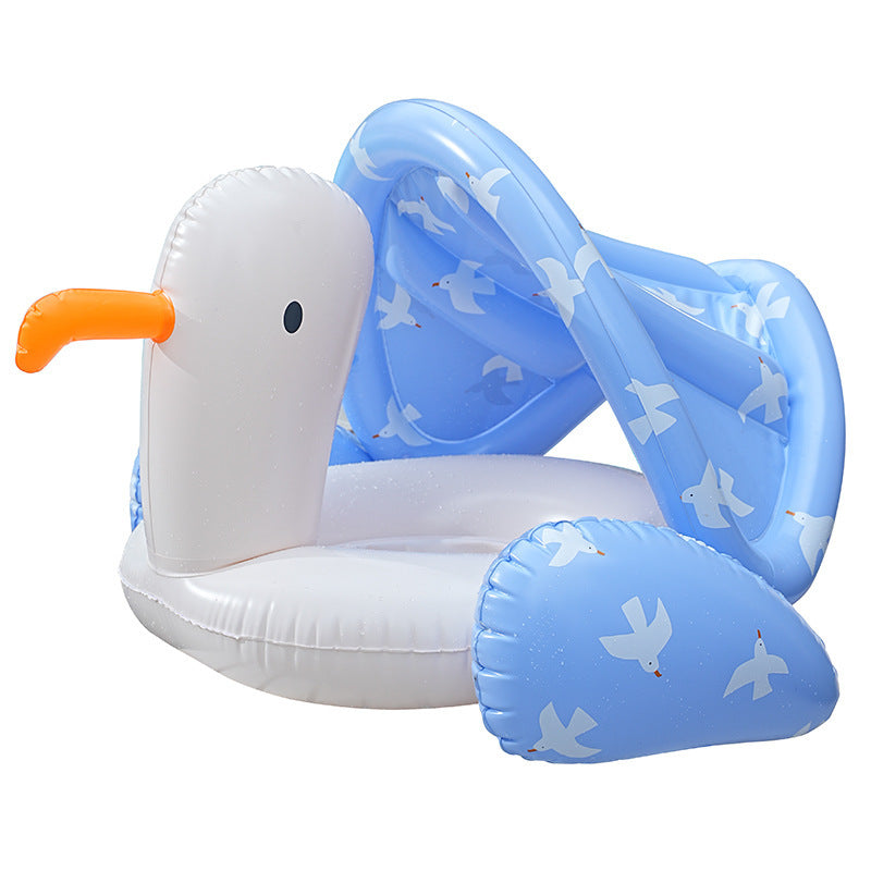 Giant Inflatable Duck Pool Float with Backrest - White Swan Pool Lounger