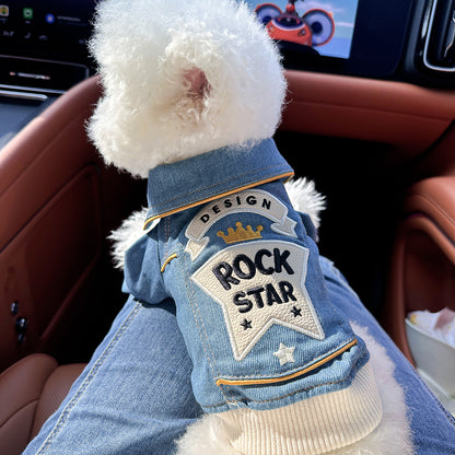 Pet Denim Jacket | Dog & Cat Embroidered Jacket