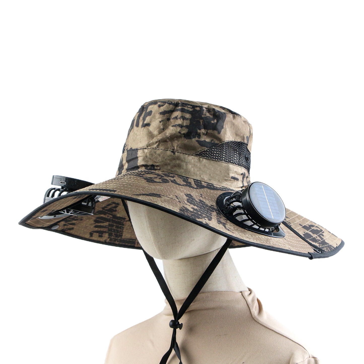 Solar Fan Fishing Hat with 2 Solar Fan-Sunscreen Sun Hat