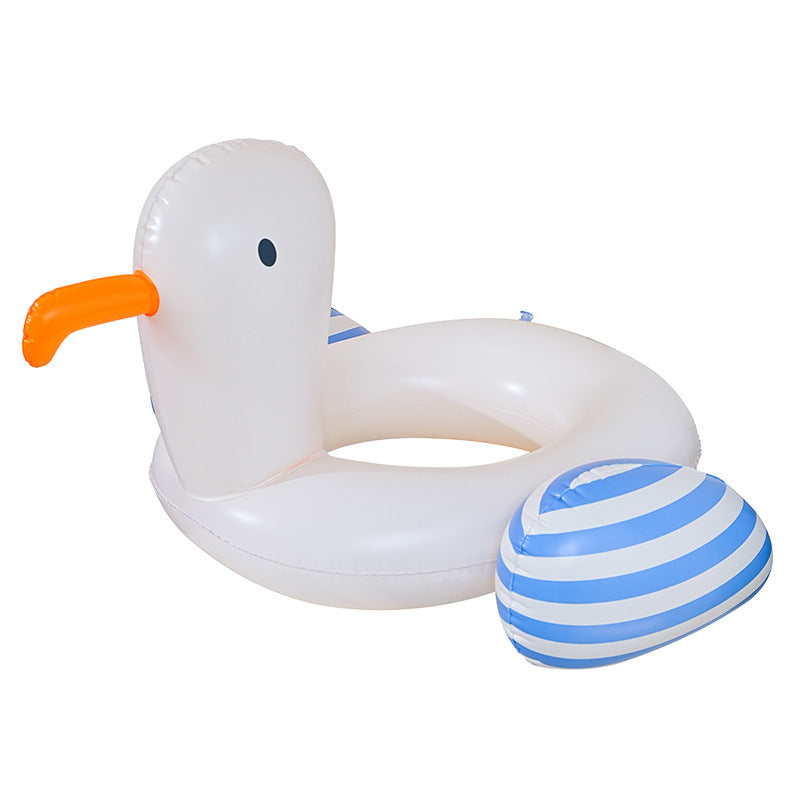 Giant Inflatable Duck Pool Float with Backrest - White Swan Pool Lounger