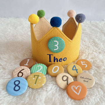 Personalized Name Hand Embroidered Baby Birthday Crown