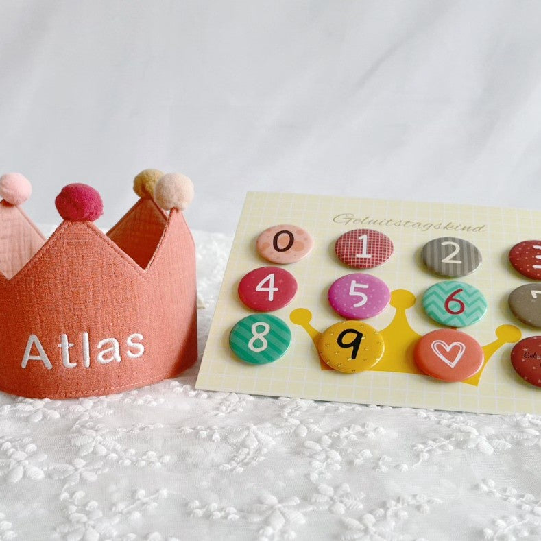 Personalized Name Hand Embroidered Baby Birthday Crown