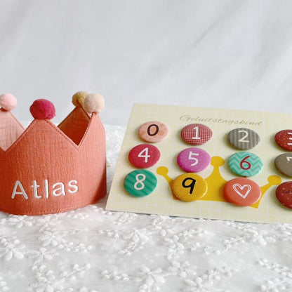 Personalized Name Hand Embroidered Baby Birthday Crown
