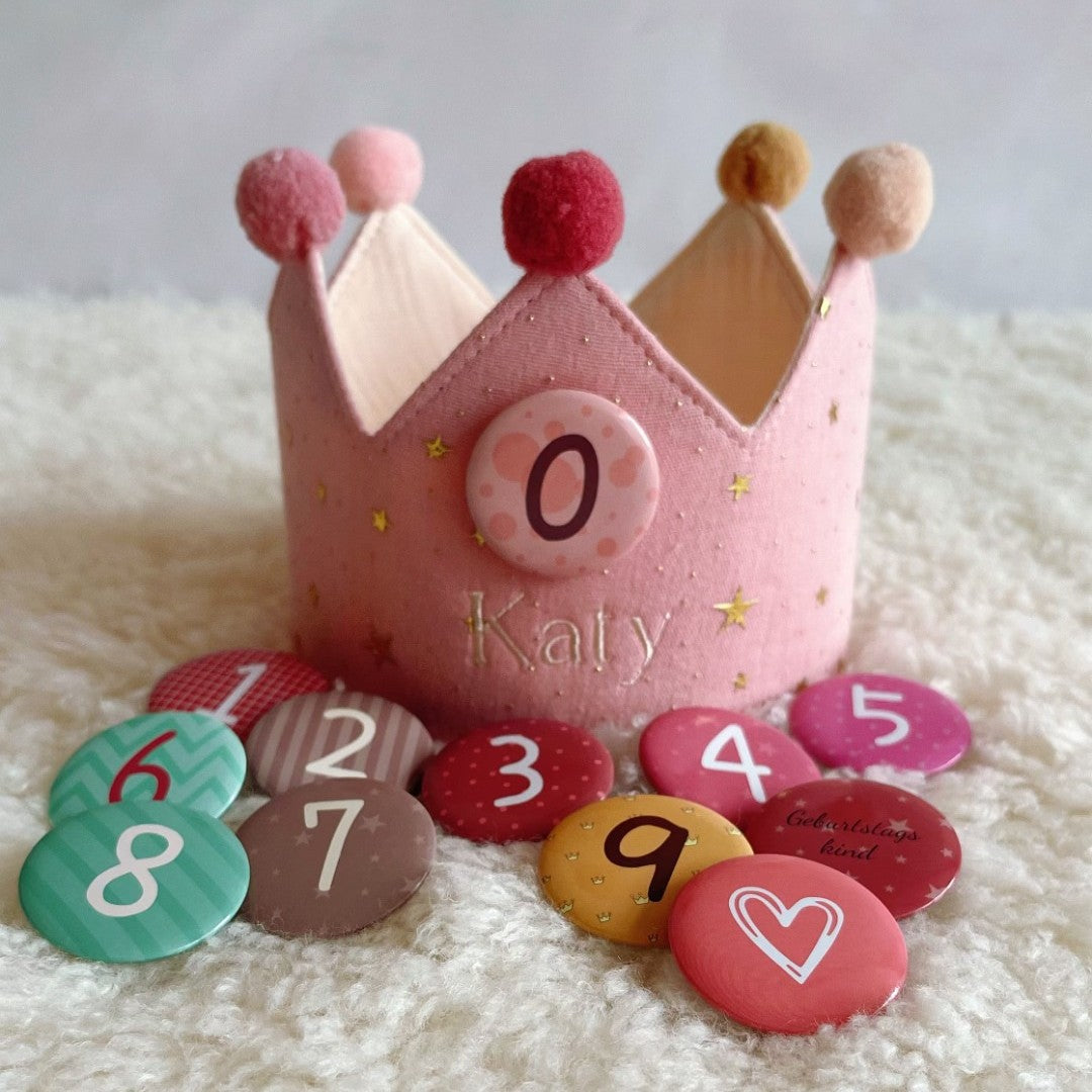 Personalized Name Hand Embroidered Baby Birthday Crown