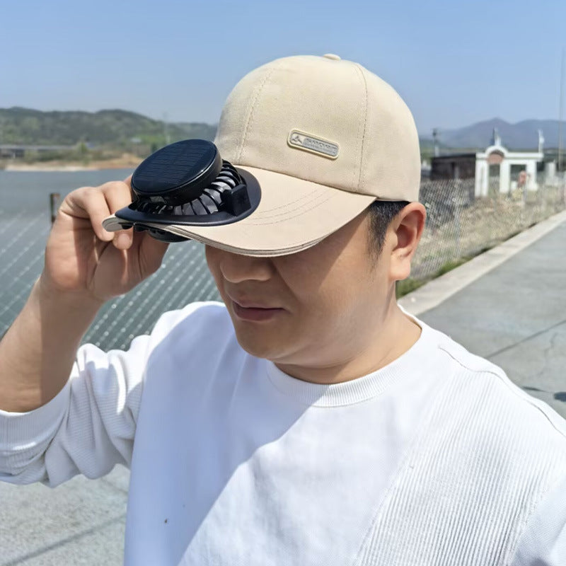 Solar Fan Golf Hat USB Charging Fan Breathable Mesh Hat with Fan Unisex for Summer Travel