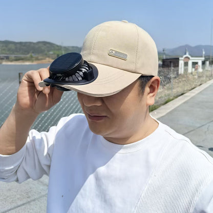Solar Fan Golf Hat USB Charging Fan Breathable Mesh Hat with Fan Unisex for Summer Travel