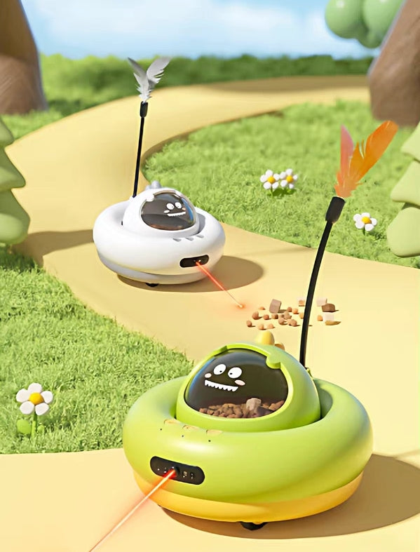 Automatic Laser Cat Toy & Feeder: 2-in-1 Smart Companion for Happy, Healthy Cats