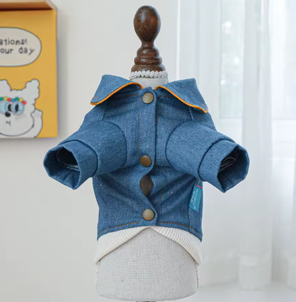 Pet Denim Jacket | Dog & Cat Embroidered Jacket
