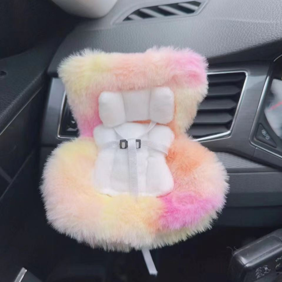 Kawaii Doll Car Seat for 17cm Dolls with Air Vent Clip and Desktop Stand