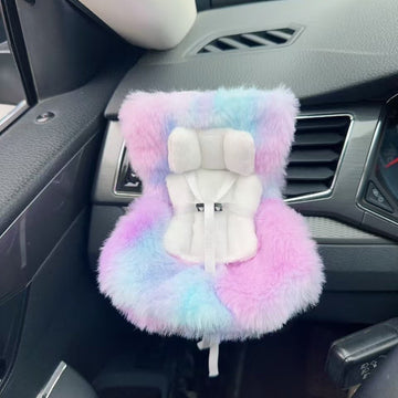 Kawaii Doll Car Seat for 17cm Dolls with Air Vent Clip and Desktop Stand