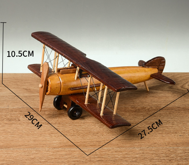 Retro Wooden Airplane Holiday Party Gift Airplane Model Home Decoration