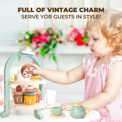 Wooden Tea Set Toys for Girls Age 3 4 5 6 7 Year Old