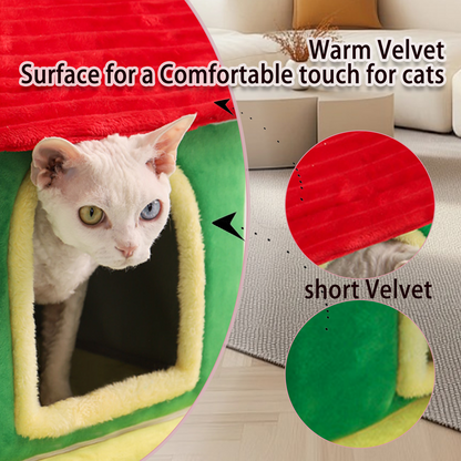 Cat Bed Indoor Enclosed Warm Cave-Christmas Gifts