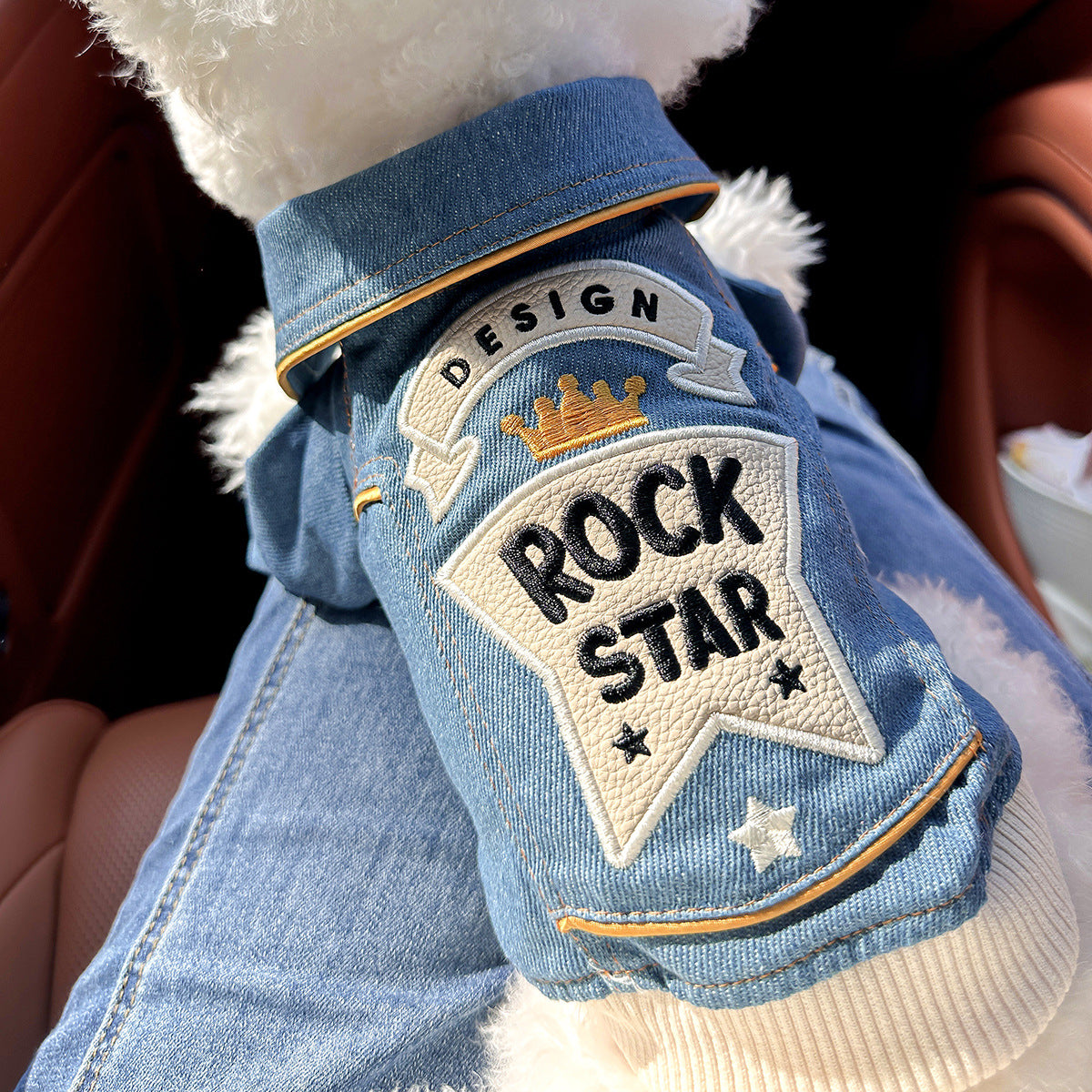 Pet Denim Jacket | Dog & Cat Embroidered Jacket