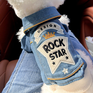 Pet Denim Jacket | Dog & Cat Embroidered Jacket