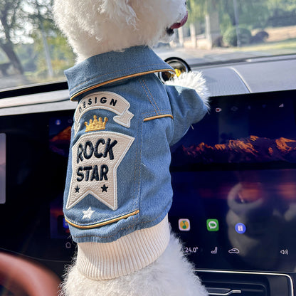 Pet Denim Jacket | Dog & Cat Embroidered Jacket