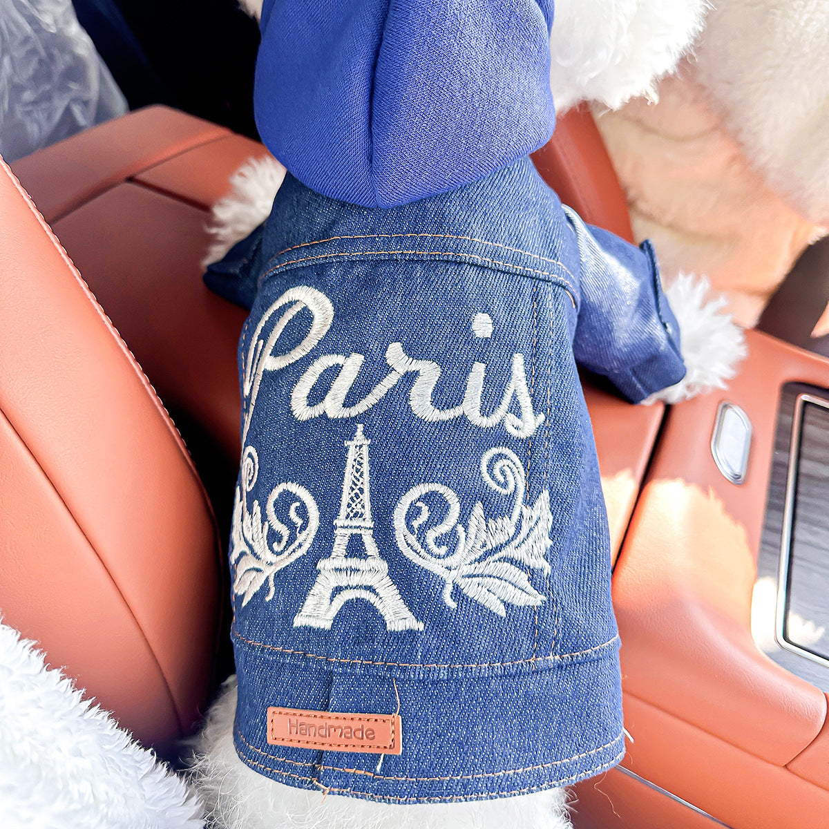 Denim Dog Hoodie | Puppy Hooded Coat Jacket with Pocket