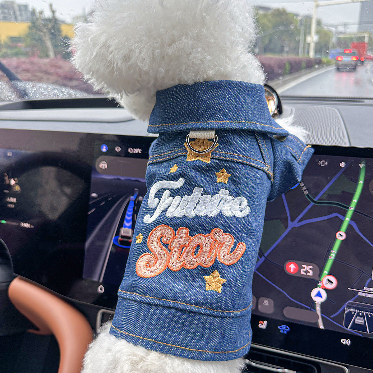 Denim Dog Hoodie | Puppy Hooded Coat Jacket with Pocket